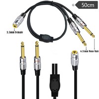 Câble audio RCA AV RG45 XLR coudé 2-en-1 composite pour haut-parleur, câble DC6.35, 3.5mm mâle stéréo, gaine PVC, blindage tressé