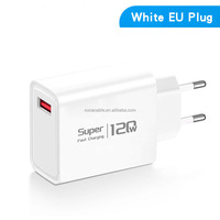 Chargeur rapide 120W 1 port USB compatible QC3.0 Adaptateur EU/US/UK pour utilisation en voyage Charge de téléphone portable et d'écouteurs