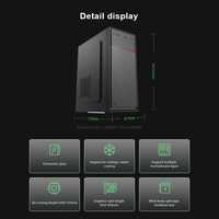 Caja de PC de Torre Media ATX MicroATX ITX Compatible con GPU de 305 mm, Enfriador de CPU de 150 mm, 7 Ranuras, Fuente de Alimentación Superior