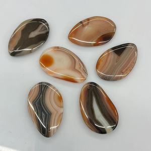 Ciondolo Piriforme in <span class=keywords><strong>Agata</strong></span> Striata <span class=keywords><strong>Marrone</strong></span> 35X55mm, Perle in Pietra Naturale per Creazione di Gioielli e Collane Fatte a Mano - Product Image 1
