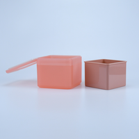 Boîte carrée colorée en plastique de 300g pour masques cosmétiques et masques pour les yeux avec couvercle à rabat – Emballage pour soins de la peau