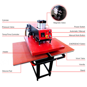 เครื่องรีดร้อนแบบไฮดรอลิกขนาดใหญ่ 50*60 50*70 60*80 ซม. แบบสองสถานี สำหรับพิมพ์เสื้อยืดด้วยระบบซับลิเมชั่น ปรับอุณหภูมิได้ 0-220 องศาเซลเซียส - Product Image 4