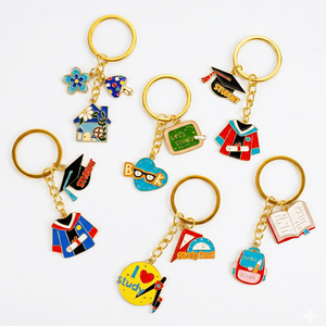 Hot Sale High Quality Metal Alloy <b>KeyChain</b> Promotional Gift Student Cartoon 2D <b>Custom</b> <b>Keychain</b> Charms for Carnival Prizes - Product Image 4