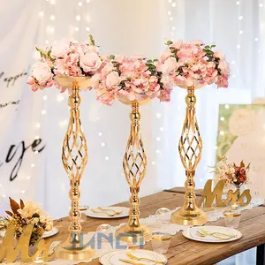 Metal Flower Stands Rack With Crystal Chain For Wedding Party Table Centerpieces Plant Rack For Holiday Home Decoration