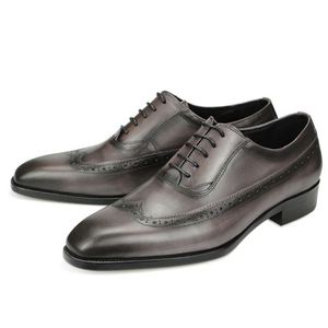Zapatos de Hombre Hechos a Mano con Cuero Genuino Italiano, Diseño Cuadrado con Cordones, Ligeros, para Negocios y Bodas, Marca Personalizada, Nueva Llegada - Product Image 4