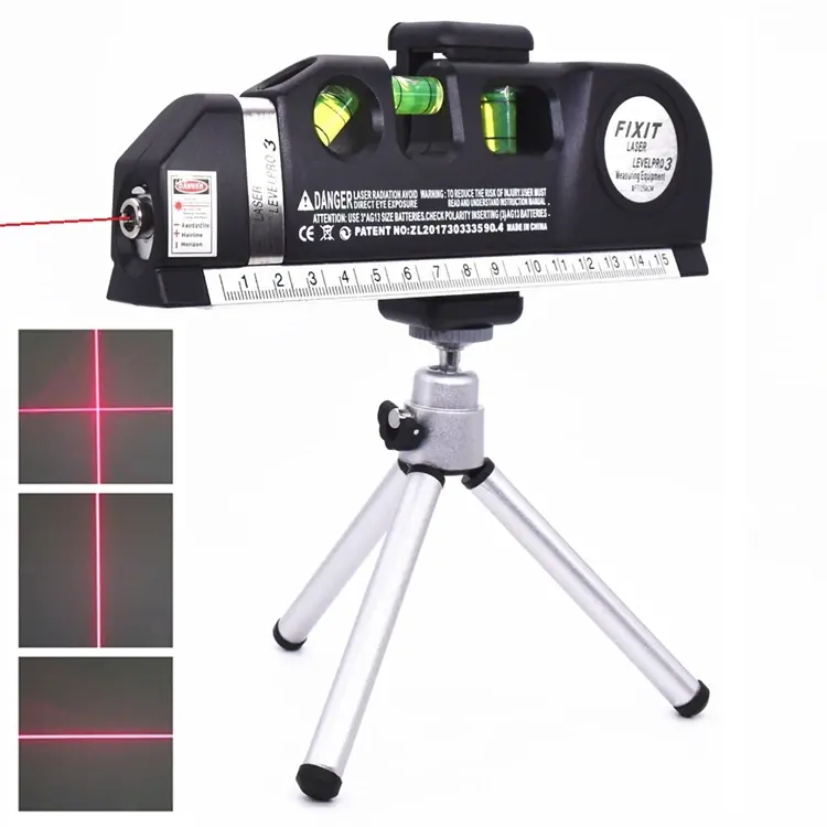 4 trong 1 chính xác đa năng Laser level với tripod chéo dự án ngang dọc Laser Ánh sáng chùm biện pháp băng