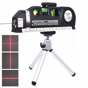 4 in 1 Accurate Multipurpose Laser Level With Tripod Cross Projects Horizontal Vertical Laser Light Beam Measure Tape