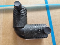 Raccord électrofusion HDPE 90° haute pression SDR11 pour systèmes d'alimentation en eau, résistant aux UV, aux produits chimiques et à la corrosion, certifié CE/WRAS