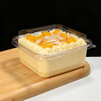 Boîte à charnière en PET transparent de qualité alimentaire 950 ml pour pâtisseries, biscuits, choux, pâtes, impression personnalisée, vente en gros usine