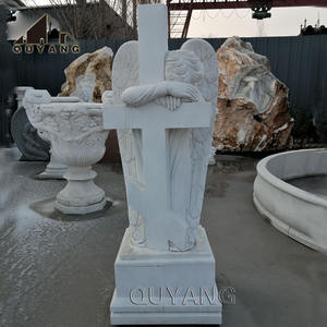 QUYANG – sculpture sur pierre de Style européen, granit, marbre blanc, femmes qui pleurent, ange, cimetière, tombe - Product Image 5