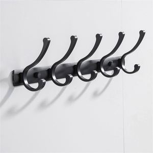 WEKIS Aluminum Alloy Brushed Contemporary Design Eco-Friendly Multifunction Self-Adhesive Wall Mounted 5 <b>Hooks</b> <b>Kitchen</b> Bathroom - Product Image 4
