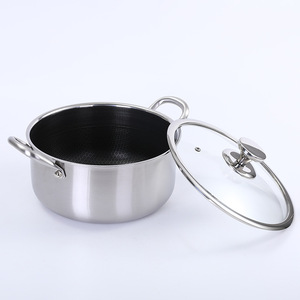 26cm Honeycomb Non Stick Revestimento Sopa Pote com Tampa De Vidro Cozinhar Panelas Caçarola para <span class=keywords><strong>Home</strong></span> Kitchen Suit para Todos os Tipos de Fogão - Product Image 2