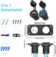 Prise d'alimentation 12V 150W avec QC3.0+PD3.0, adaptateur chargeur USB trois ports pour camping-car, voiture, bateau, caravane, fourgon de tourisme