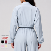 Veste de yoga pour femme, veste courte zippée, protection solaire, légère, pour le sport en plein air, la gym, la remise en forme, coupe-vent, logo personnalisé