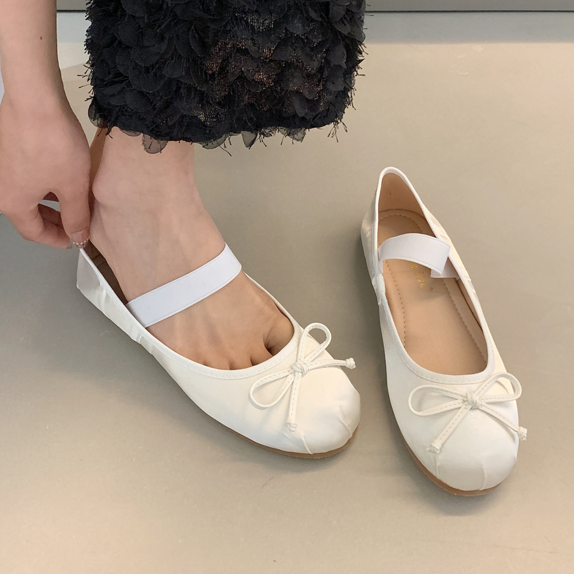 Ballerines Fille à Nœud Papillon - Bout Fermé, Semelle Antidérapante, Tailles 23 à 34 EU, Pour école Et Mariage