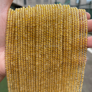 Hạt đá quý bán quý tự nhiên 3mm thạch anh vàng rutilated hình tròn nhỏ, không gắn, dùng làm đồ trang sức - Product Image 4