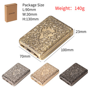 Nuovo Portasigarette Portatile Futeng in Metallo Dorato Inciso, Stile <span class=keywords><strong>Thomas</strong></span> Shelby, Lussuoso e Classico, Vintage, 16 Pezzi, Quadrato, Lucidato, con Tre Aperture - Product Image 6