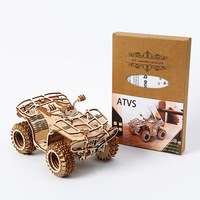 Casse-tête 3D personnalisé découpé au laser ATV en bois Casse-tête créatif écologique Ornements de bureau DIY Modèle de transmission mécanique en bois
