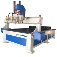 YN1625 tête de broche multiple 3d tige ronde cnc routeur de fraisage de sculpture sur bois machine rotative avec cadre solide meilleur prix