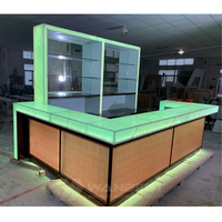 Comptoir de bar en surface solide avec design gratuit, comptoir de bar moderne 3D pour café, boîte de nuit, mobilier de bar commercial