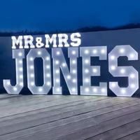 Lettres lumineuses LED personnalisées 0-9 A-Z 4ft 5ft Grandes ampoules pour mariages, fêtes, événements, magasins, bâtiments, étanches IP65, garantie 3 ans