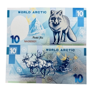 2026 5 types de billets de banque en argent avec animaux polaires (ours polaire, renard) plaqués or 24 carats pour collection - Product Image 5