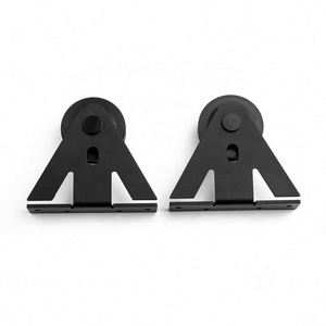 WEKIS Riel deslizante doble de latón para puertas de granero, herrajes resistentes con rodillos de estilo antiguo para exteriores, dormitorios, armarios, cocinas y salas de estar (tornillos incluidos) - Product Image 5