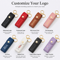 Étui à rouge à lèvres en cuir PU de qualité supérieure avec logo personnalisé, porte-clés, mini porte-gloss à lèvres avec breloque en forme de cœur