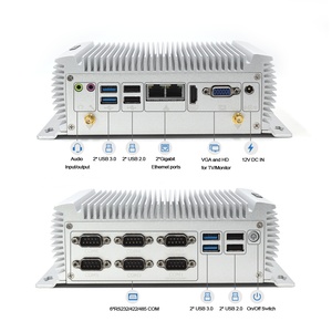 Mini PC industriel sans ventilateur Intel Core i7-4578U DDR3L 8 Go de RAM maximale 2xRJ45 LAN 6xRS232/485 <span class=keywords><strong>COM</strong></span> HDMI VGA compatible Win7/10 Linux - Product Image 3