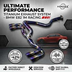 Sistema de escape Catback ligero de titanio Vortex para BMW E82 1M, sistema de silenciador con válvulas de carreras, diseño exótico Pie Cut - Product Image 1