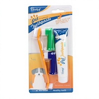 Kit de soins dentaires pour chiens et chats - Ensemble brosse à dents et dentifrice avec brosses à dents jetables de type doigt pour une haleine fraîche