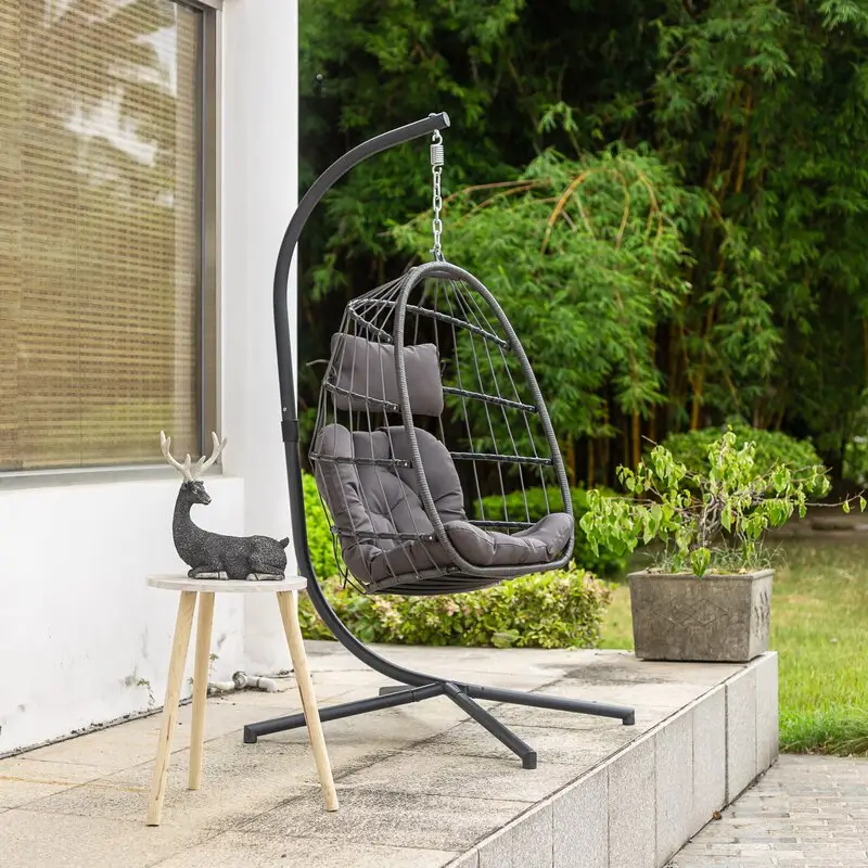 Wholesale Hot Sell Outdoor Egg Chair Garden Furniture Patio Hanging Basket Adult Wicker Water Drop Rattan Swing Chair