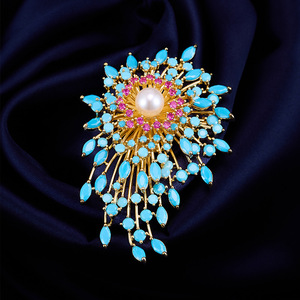 <span class=keywords><strong>Broche</strong></span> ZHENXUN en <span class=keywords><strong>Lapis</strong></span> <span class=keywords><strong>Lazuli</strong></span> Étoile à Cinq Branches et Perles d'Eau Douce, Épingle Polyvalente pour Manteau, Accessoire Femme, Bijou Épingle de Sûreté - Product Image 3