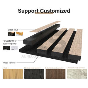 Akustik Panneaux muraux à lattes en bois MDF de haute qualité <span class=keywords><strong>Feutre</strong></span> acoustique insonorisé pour la décoration intérieure du salon et de la chambre à coucher - Product Image 3