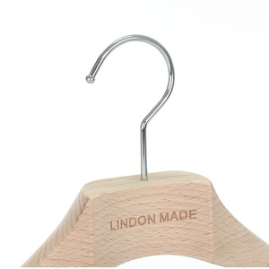 Cintre à costume en bois brut de qualité supérieure <span class=keywords><strong>LINDON</strong></span> avec barre en velours antidérapante - Product Image 2