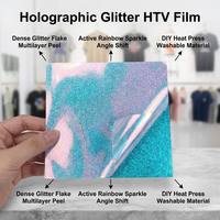 Film de transfert holographique réfléchissant à paillettes, motif scintillant dense, pour presse à chaud DIY, logo personnalisé, matériau de sécurité lavable