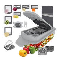 Accessoires de cuisine les plus vendus 8 en 1 coupe-aliments hachoir à oignons légumes mandoline trancheuse coupe-légumes multifonctionnel