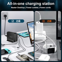 Chargeur USB C GaN 120W 160W 200W Type C 4C2A Station de charge rapide 6 ports pour ordinateur portable, téléphone portable, chargeur de bureau 100W 65W PD