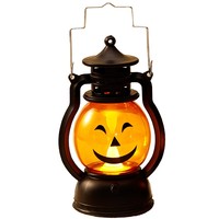 Lampu Tangan LED Halloween Bentuk Labu Setan Warna Putih Hangat dengan Kontrol Sentuh Baterai untuk Ruang Tamu