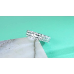 Anneaux en argent avec moissanite glacée, univers parallèles, multivers, moissanite complète, anneaux en argent sterling 925, anneau en moissanite VVS - Product Image 6