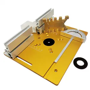 Plaque d'insertion de Table de routeur en aluminium avec jauge d'onglet pour les bancs de travail du bois scie de Table tondeuse multifonctionnelle Machine à graver