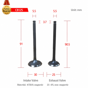 Válvulas de Admisión y Escape CB125 de Alta Calidad para Reparación y Reemplazo de Motores de Motocicleta CB125 de 4 Tiempos - Product Image 2