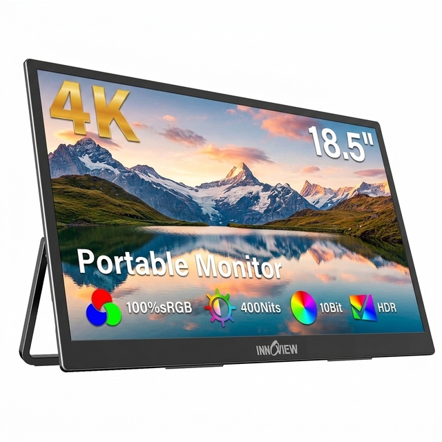 18.5 Inch Flat Portable IPS Monitor 4K With USB Type C HDMI for Laptop Desktop Portable Monitor Full Interfaces Business Display