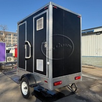 Toilettes mobiles de luxe commerciales, remorque de toilettes portable, conteneur extérieur, toilettes avec doubles cabines