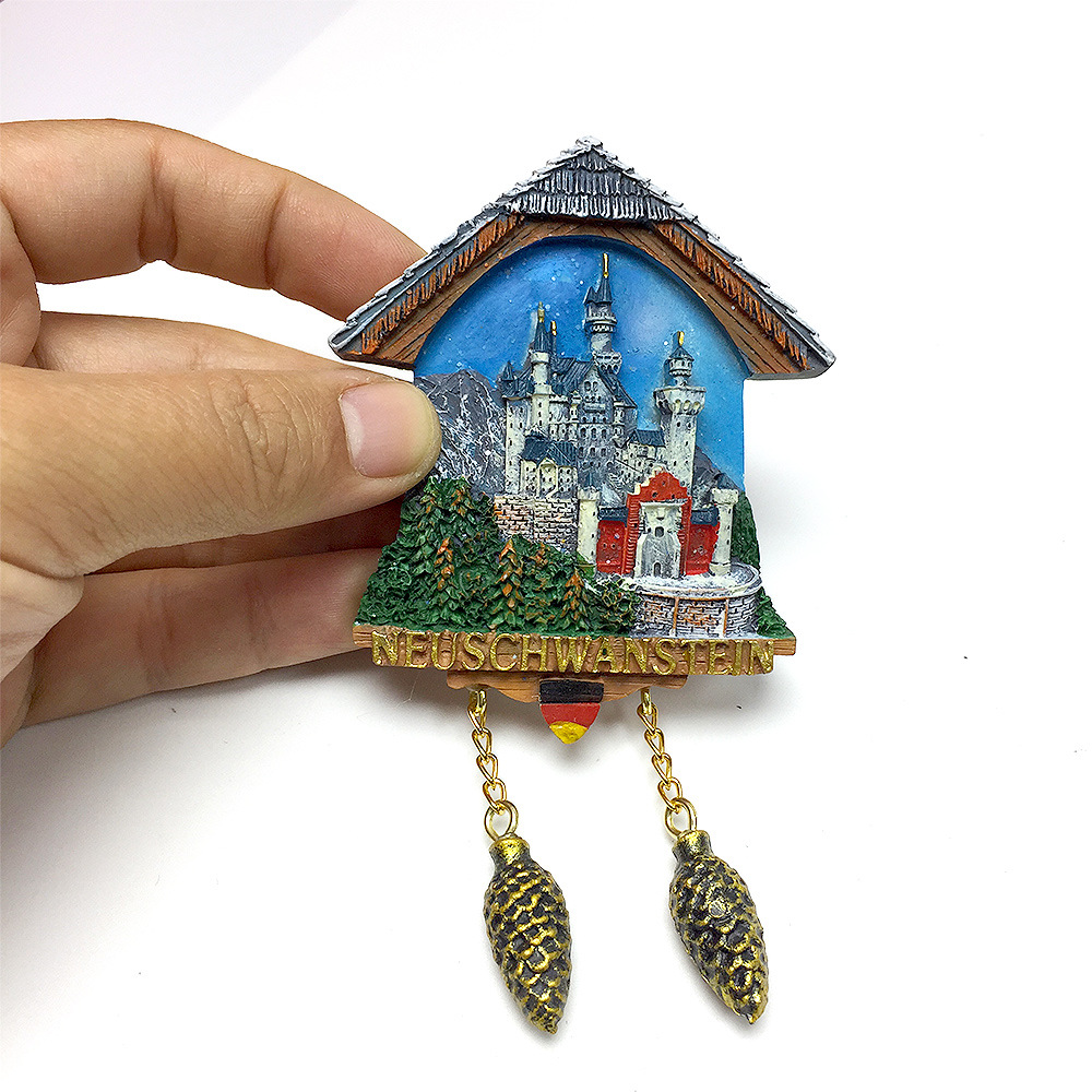 colorful The cuckoo clock of the wooden house in