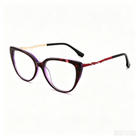 Lunettes de protection anti-lumière bleue en acétate texturé avec branches métalliques exquises, unisexe, pour les loisirs et la vie quotidienne