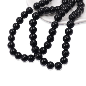 8mm 32inches Length Solid Color <strong>Black</strong> Glass <strong>Loose</strong> <strong>Beads</strong> Non-Fading Jewelry Making Crafting Supplies-Durable High Bulk Wholesale - Product Image 5