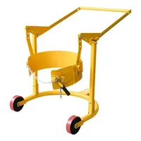 Chariot à tambour portable en acier, capacité 364 kg, 3 roues, cadre en maille fermé, construction robuste, pour aéroport et entrepôt