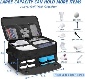 Organizador de Asiento Trasero para Carro de Golf, Bolsas Multiusos con Compartimentos, Tela Oxford 600D, Negro, Plegable y Portátil - Product Image 2