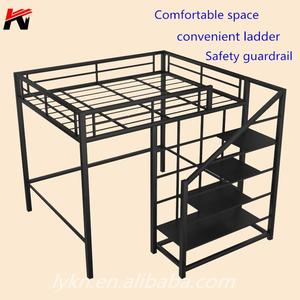 China Home Bedroom Furniture <b>Cheap</b> Double Deck Size <b>Loft</b> Dormitory Hotel Hostel Steel Metal <b>Bed</b> Frame Sale - Product Image 2